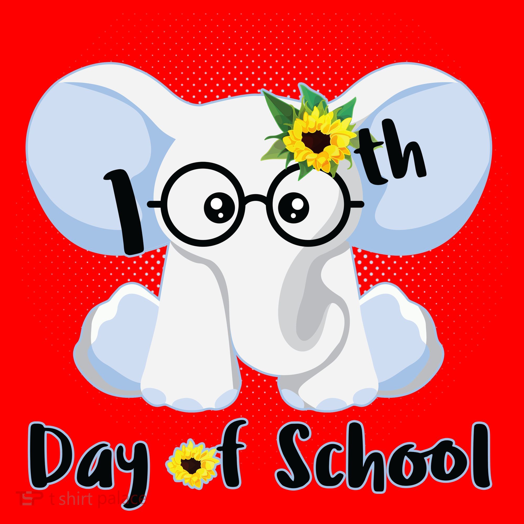 Cute Elephant 100th Day of School Santa Hat