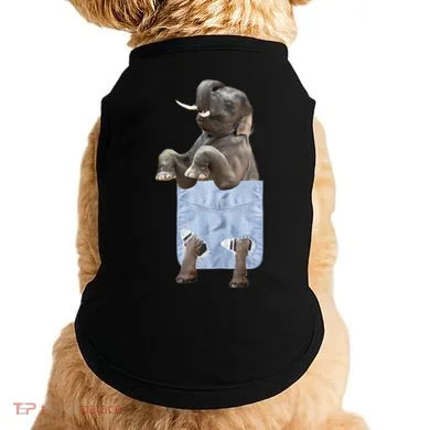 Cute Elephant Front Pocket Doggie Tank
