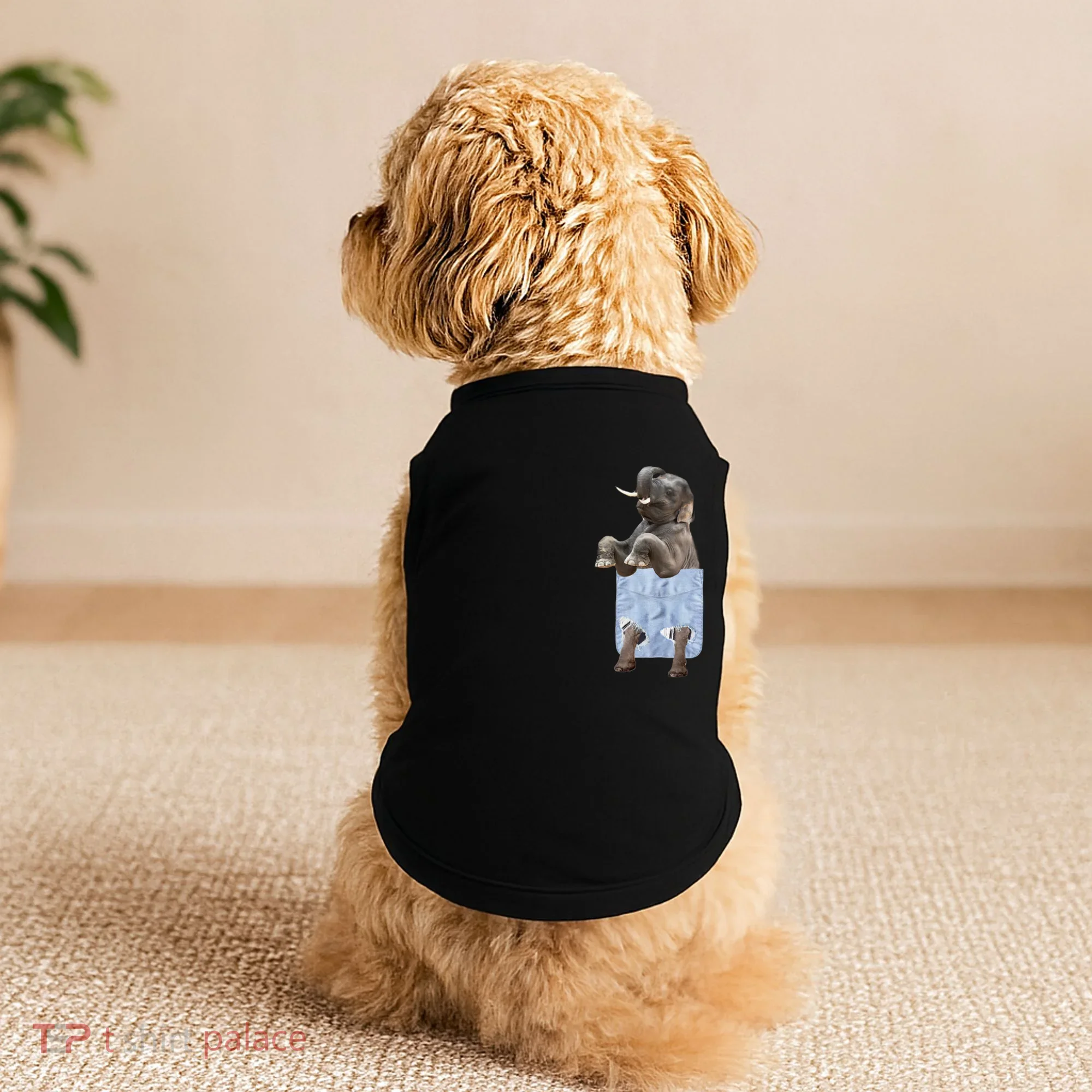 Cute Elephant Front Pocket Doggie Tank