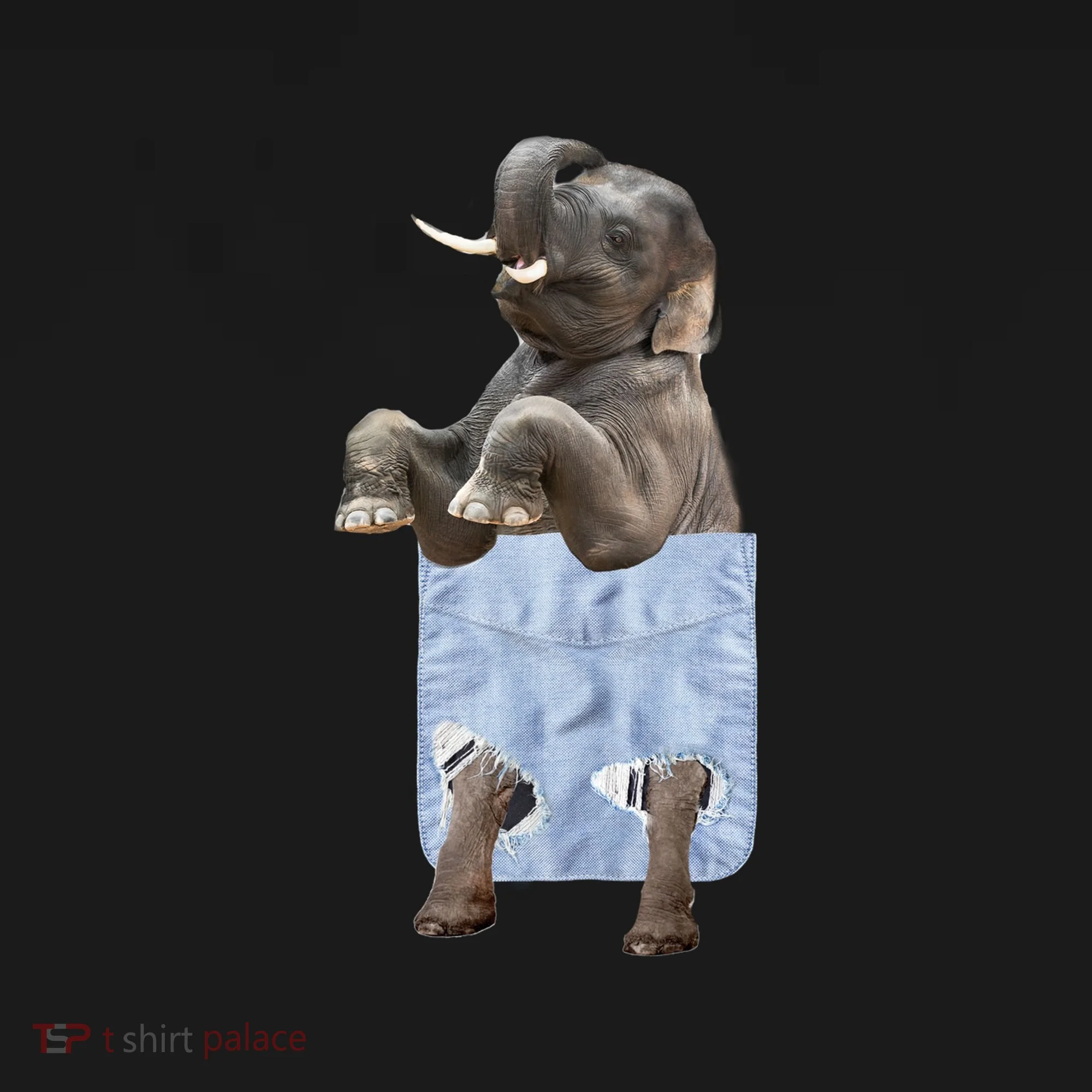 Cute Elephant Front Pocket Doggie Tank