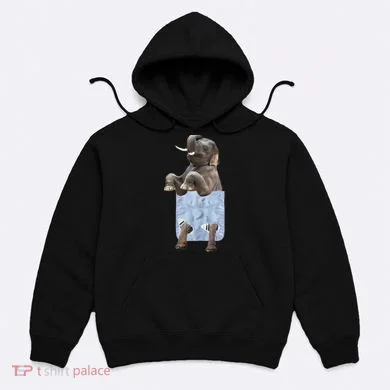 Cute Elephant Front Pocket Hoodie