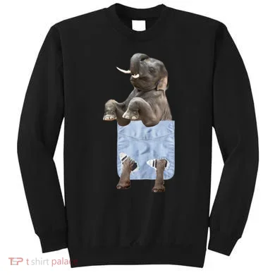 Cute Elephant Front Pocket Sweatshirt