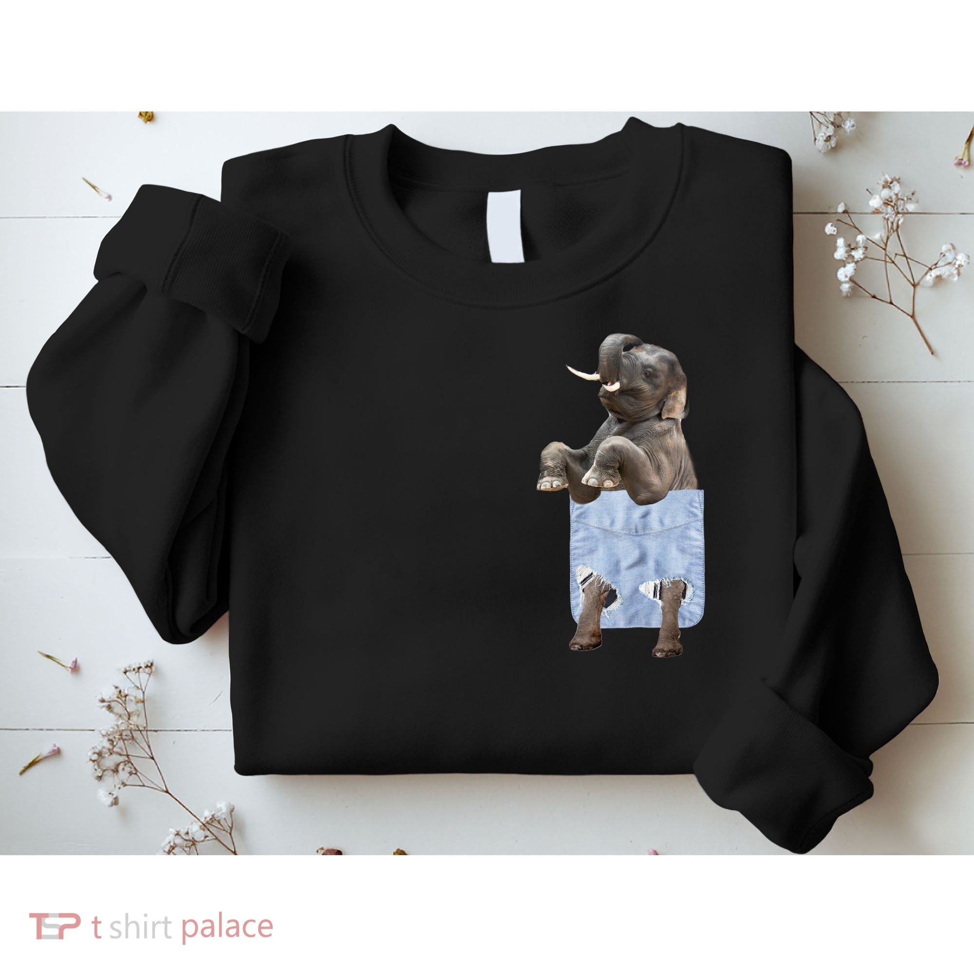 Cute Elephant Front Pocket Sweatshirt