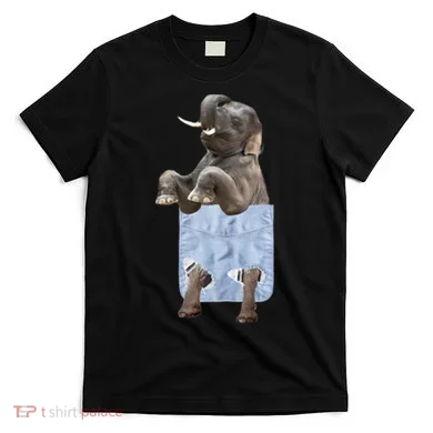 Cute Elephant Front Pocket T-Shirt