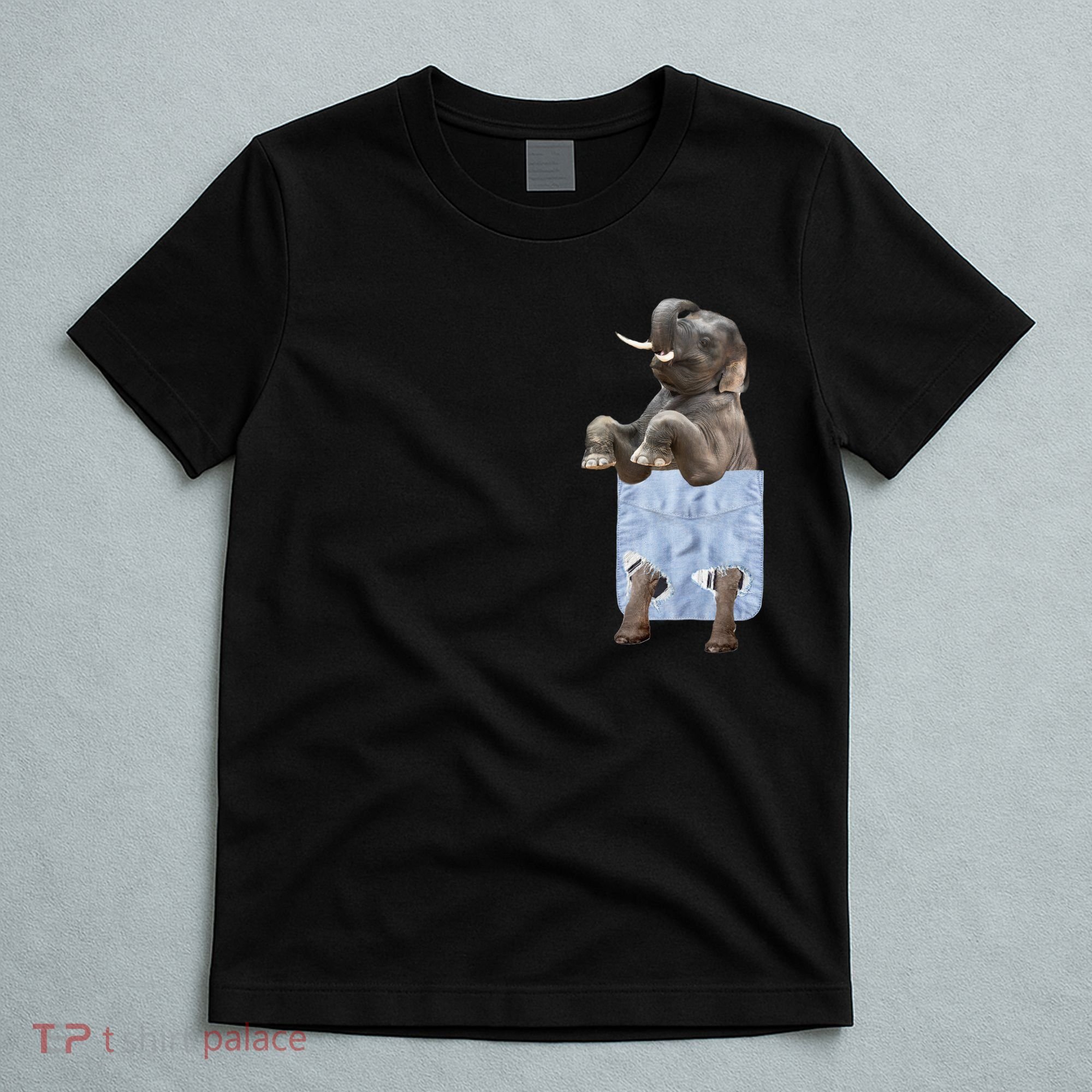Cute Elephant Front Pocket T-Shirt