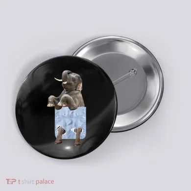 Cute Elephant Front Pocket Button