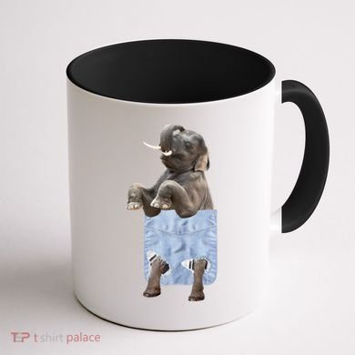 Cute Elephant Front Pocket Coffee Mug back