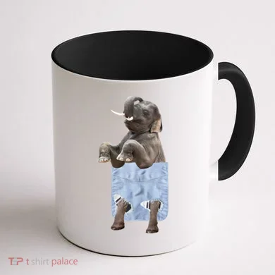 Cute Elephant Front Pocket Coffee Mug back