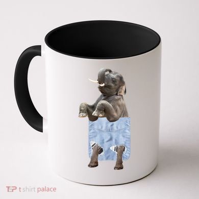 Cute Elephant Front Pocket Coffee Mug