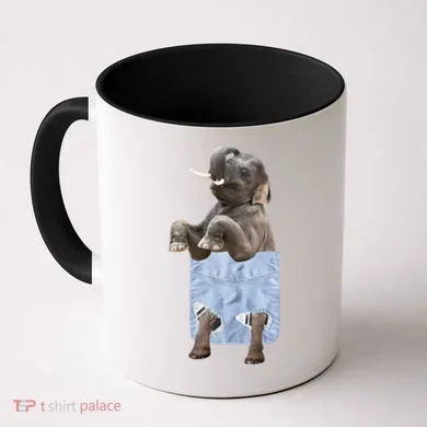 Cute Elephant Front Pocket Coffee Mug
