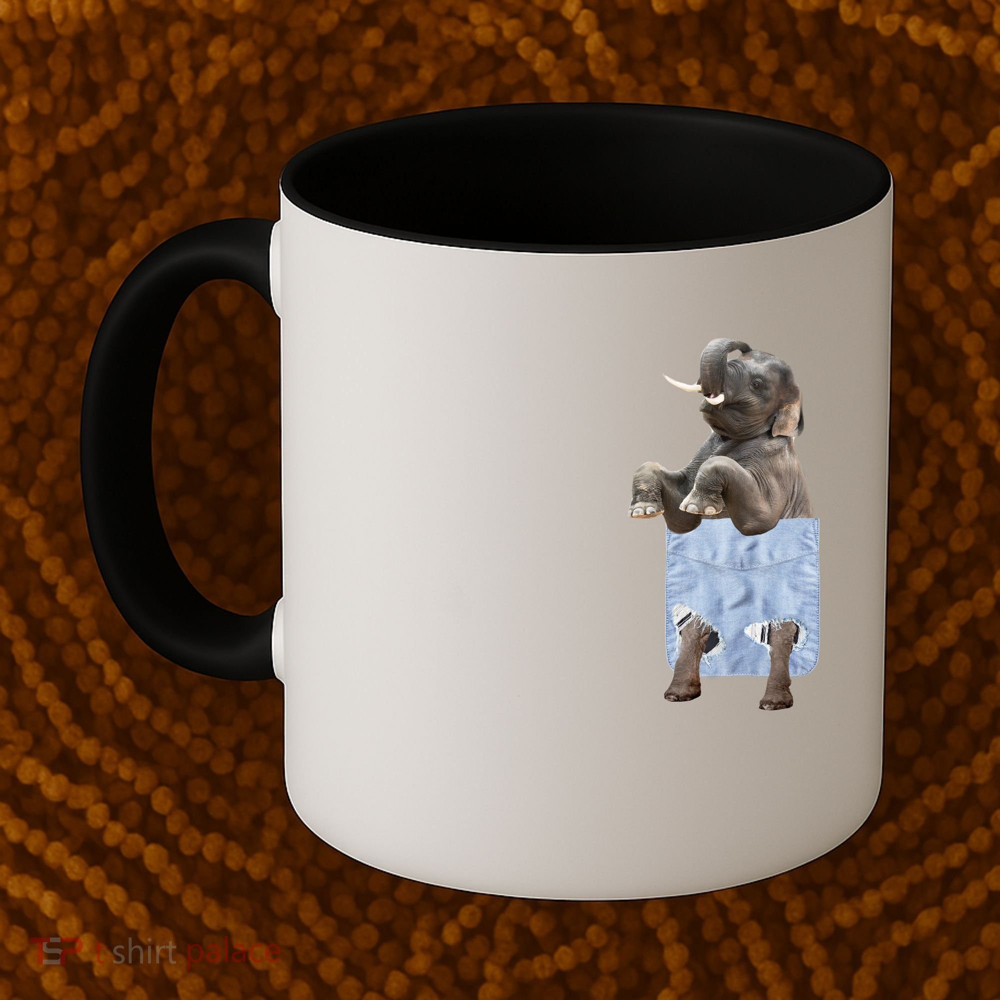 Cute Elephant Front Pocket Coffee Mug
