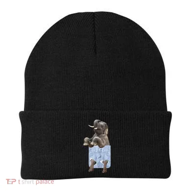 Cute Elephant Front Pocket Beanie