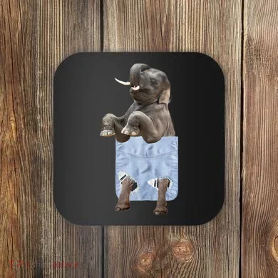 Cute Elephant Front Pocket Coaster