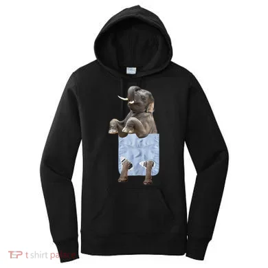Cute Elephant Front Pocket Women's Hoodie