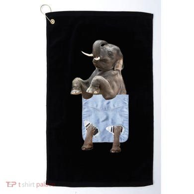 Cute Elephant Front Pocket Golf Towel