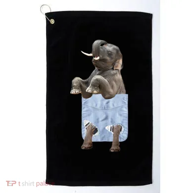 Cute Elephant Front Pocket Golf Towel
