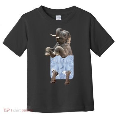Cute Elephant Front Pocket Toddler T-Shirt