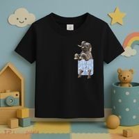 Cute Elephant Front Pocket Toddler T-Shirt thumb 3