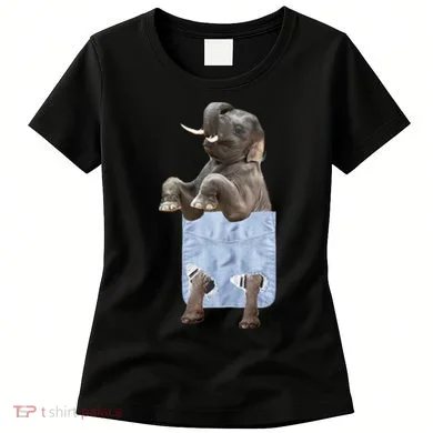 Cute Elephant Front Pocket Women's T-Shirt