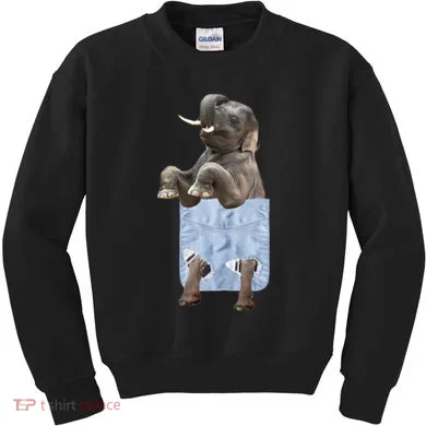 Cute Elephant Front Pocket Kids Sweatshirt