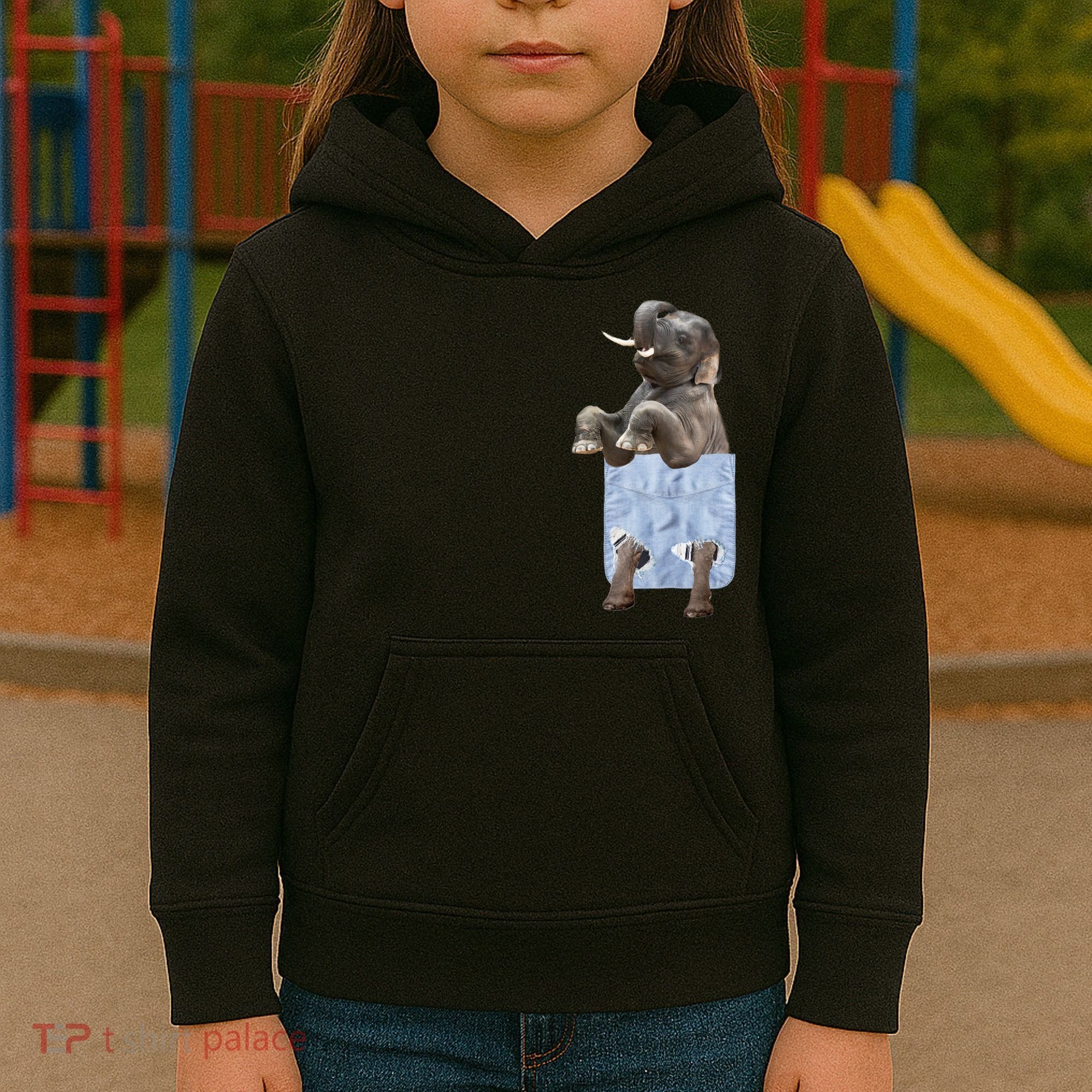 Cute Elephant Front Pocket Kids Hoodie