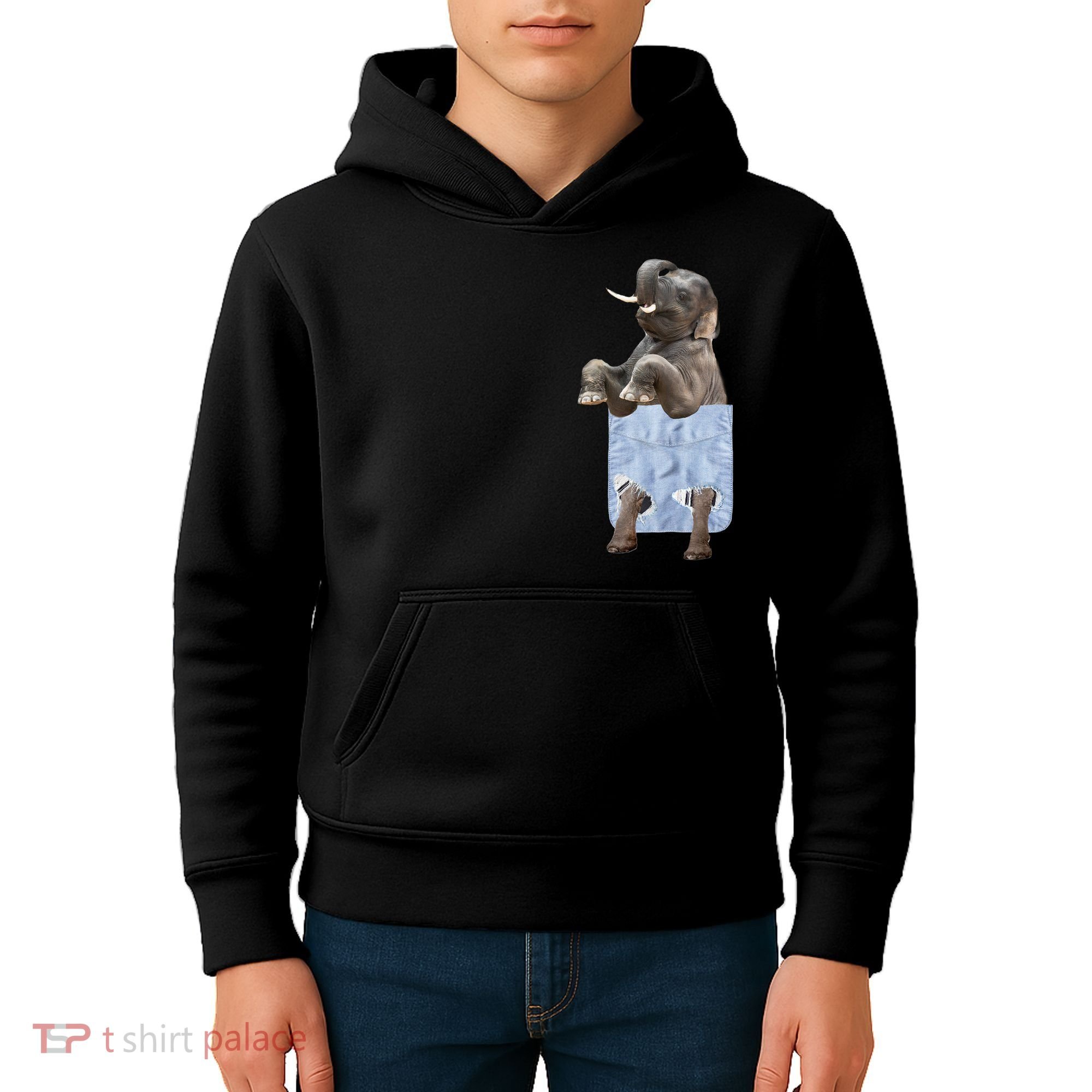 Cute Elephant Front Pocket Kids Hoodie