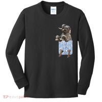Cute Elephant Front Pocket Kids Long Sleeve Shirt thumb 0