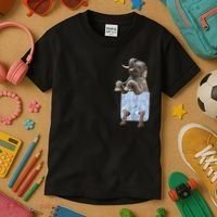 Cute Elephant Front Pocket Kids T-Shirt thumb 3