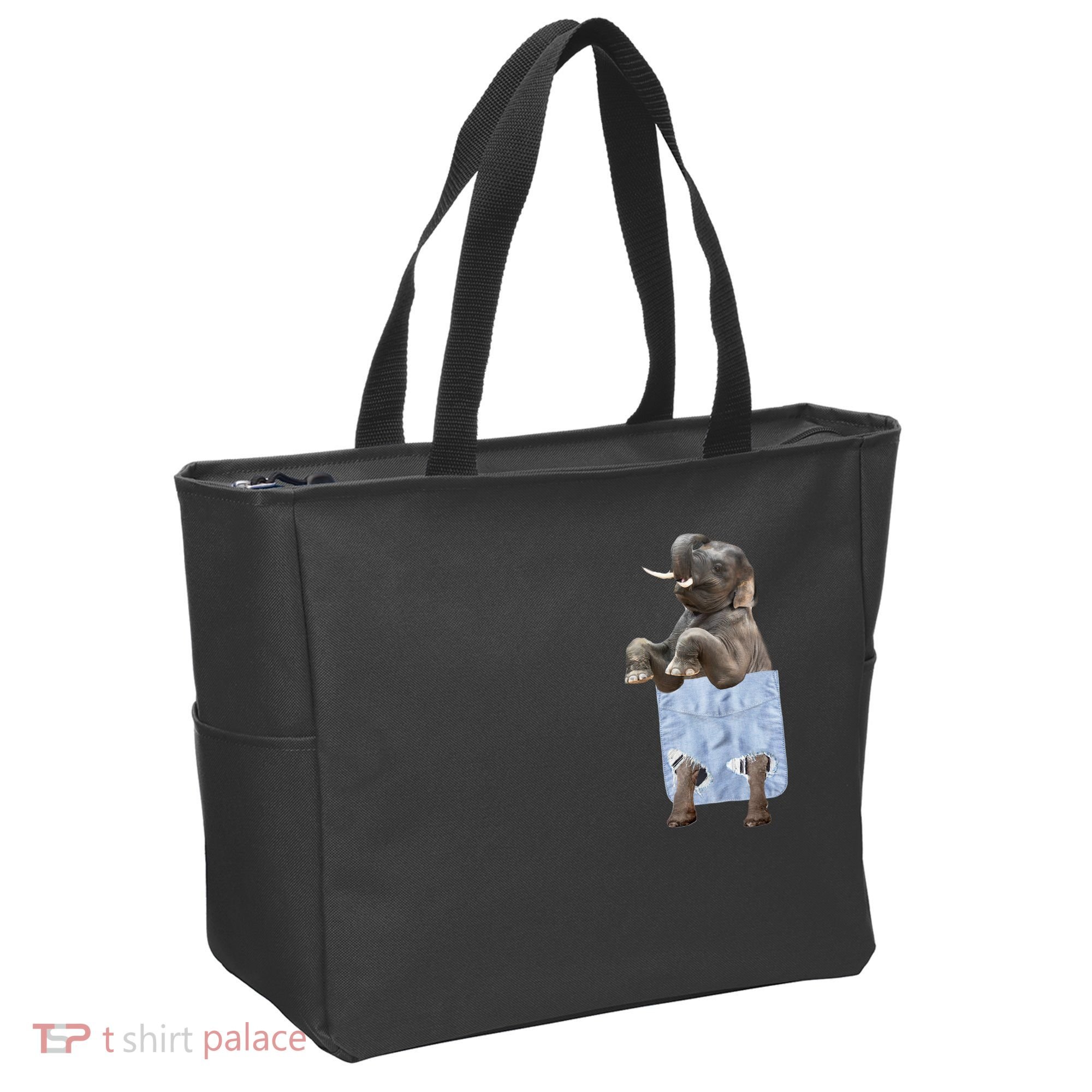 Cute Elephant Front Pocket Tote Bag