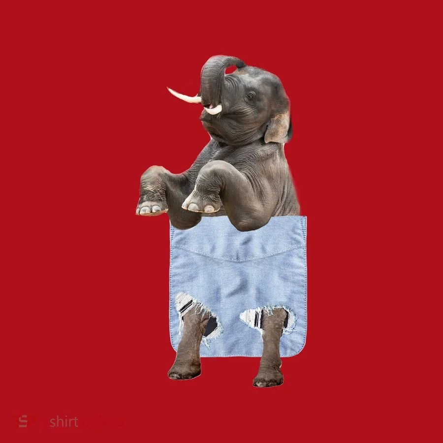 Cute Elephant Front Pocket Christmas Stocking