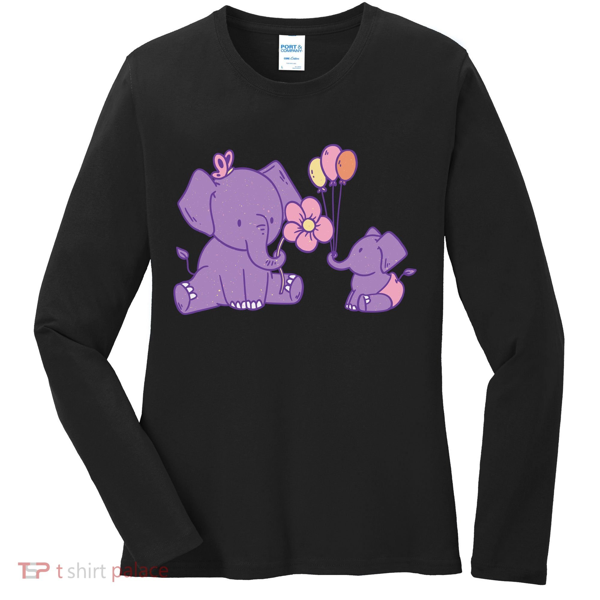 Cute Elephants Women's Long Sleeve Shirt