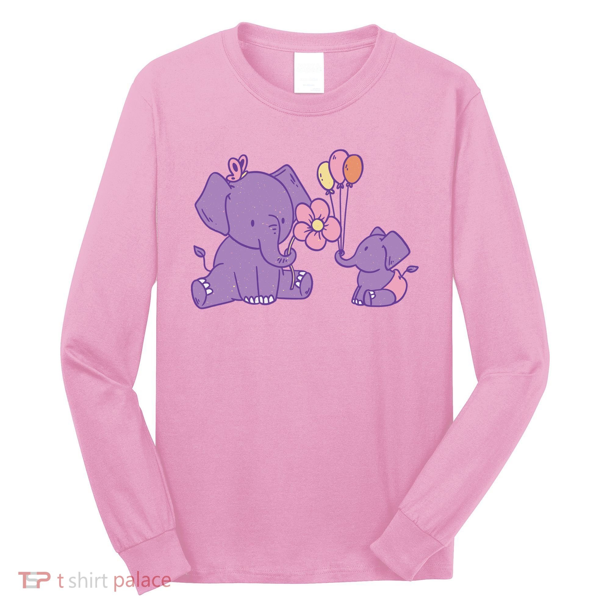 Cute Elephants Long Sleeve Shirt