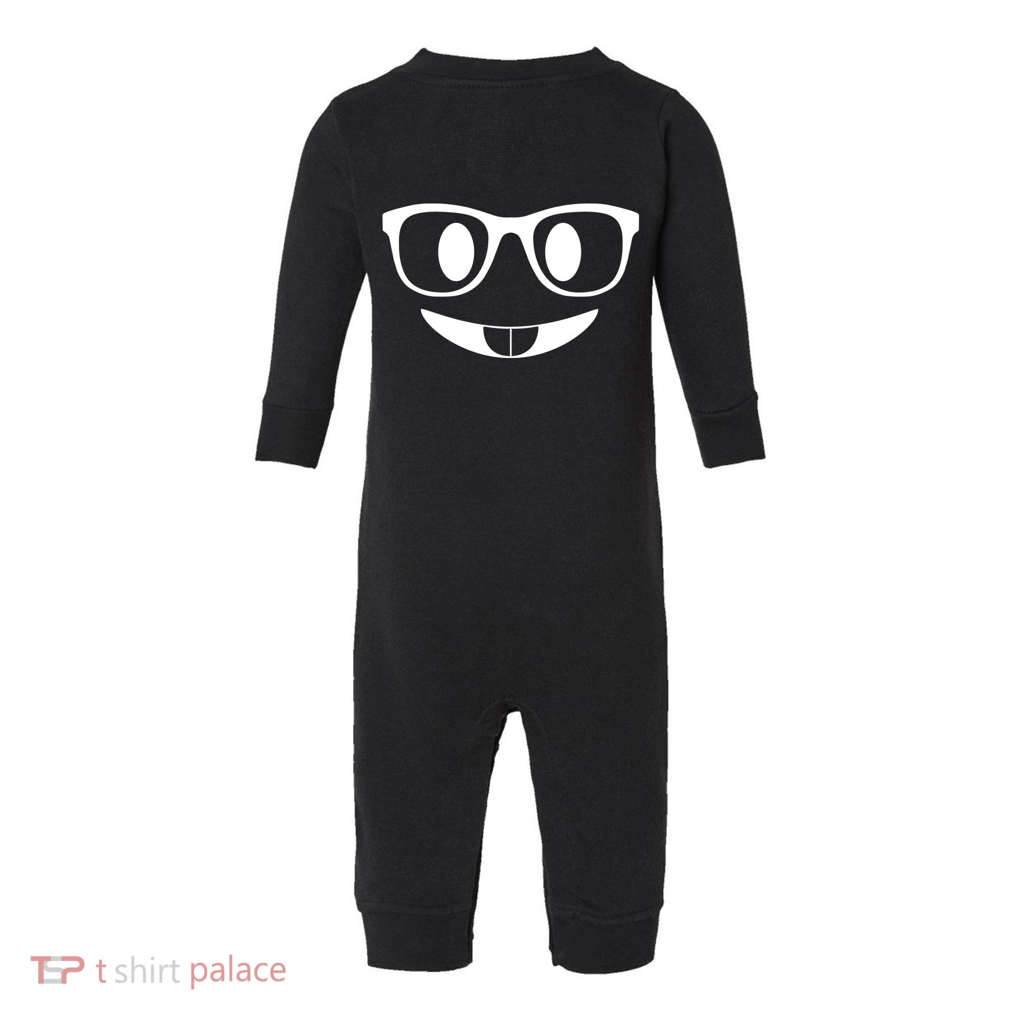Cute Emoji Nerd Face Infant Fleece One Piece