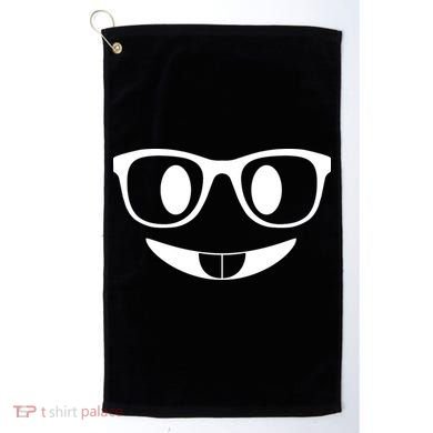 Cute Emoji Nerd Face Golf Towel