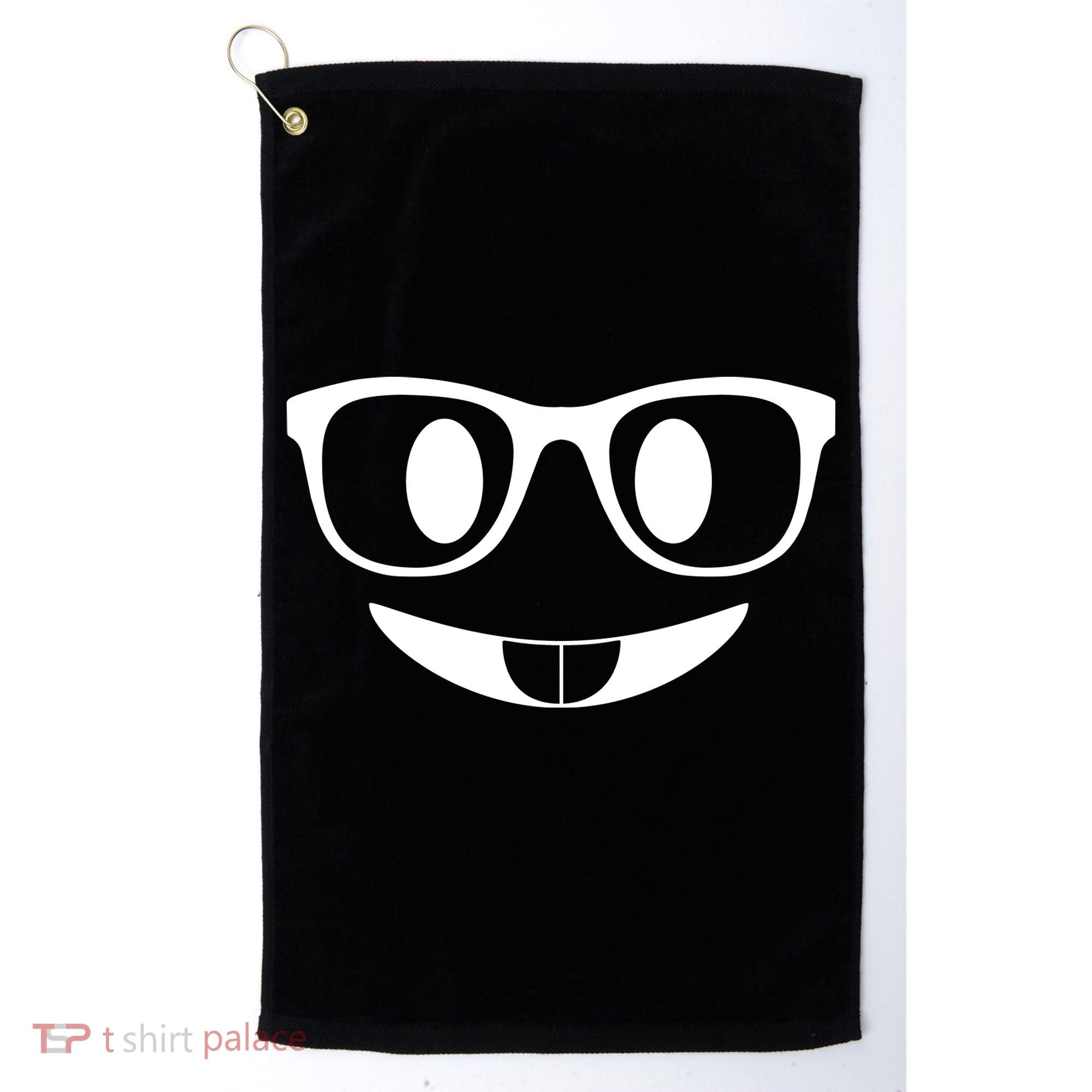Cute Emoji Nerd Face Golf Towel