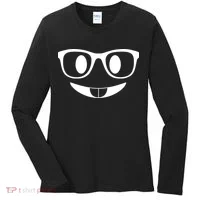 Cute Emoji Nerd Face Women's Long Sleeve Shirt thumb 0