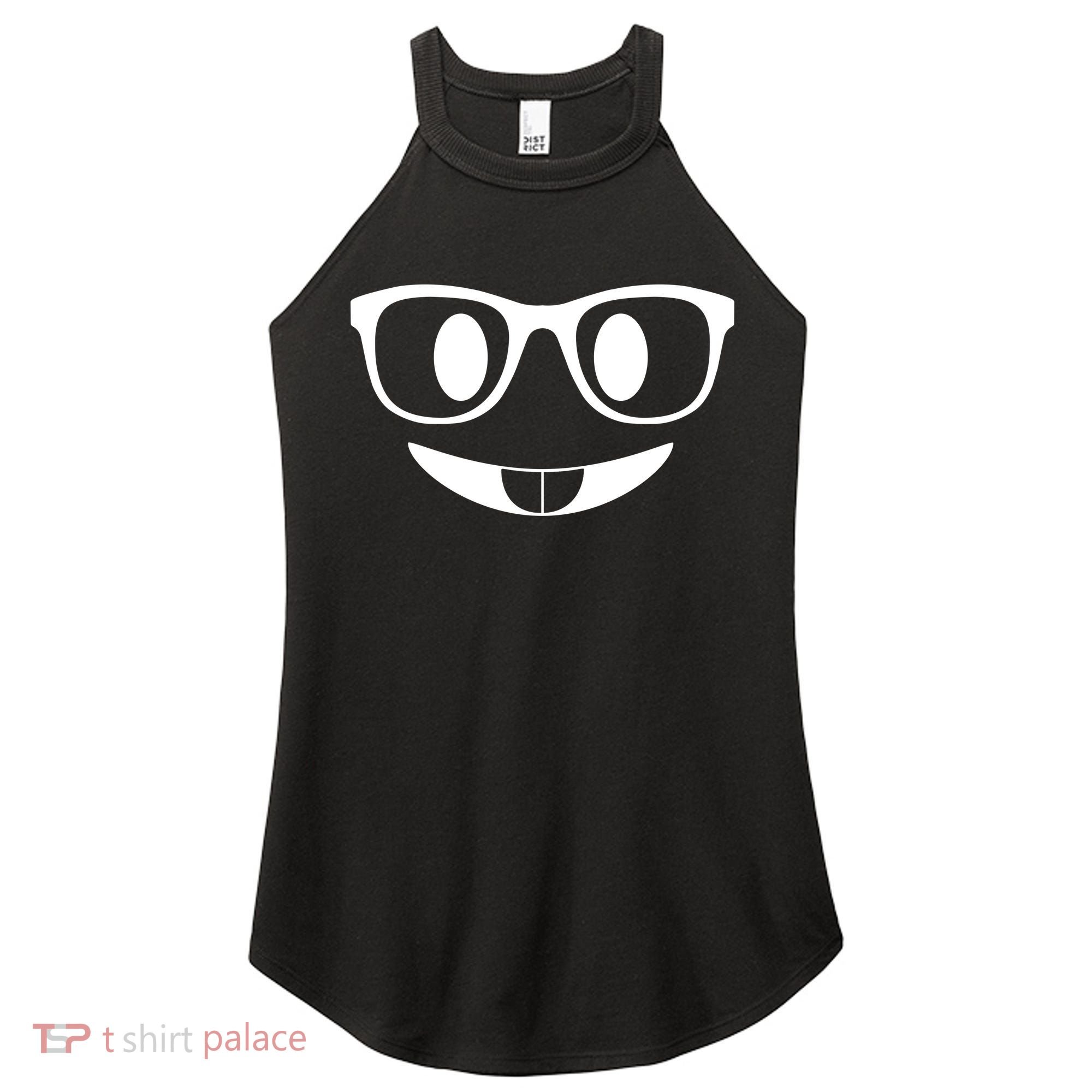 Cute Emoji Nerd Face Women's Perfect Tri Rocker Tank