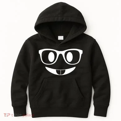 Cute Emoji Nerd Face Kids Hoodie