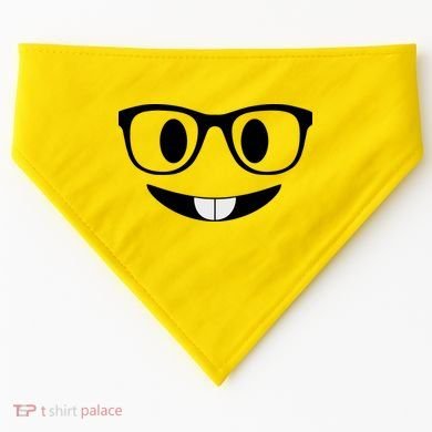 Cute Emoji Nerd Face USA-Made Doggie Bandana