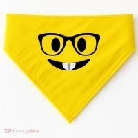 Cute Emoji Nerd Face USA-Made Doggie Bandana thumb 0