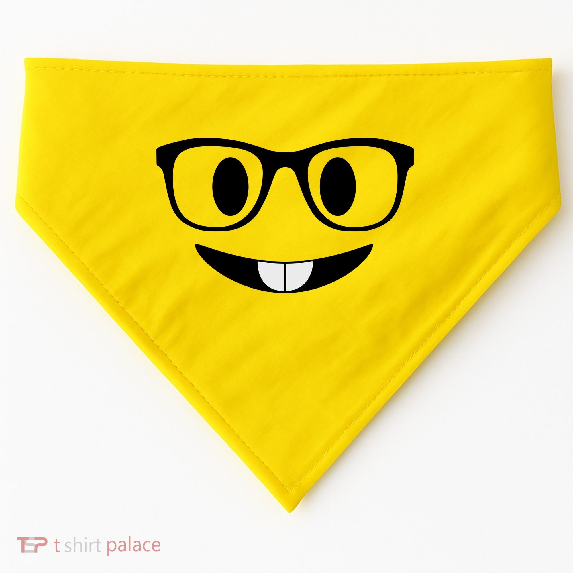 Cute Emoji Nerd Face USA-Made Doggie Bandana