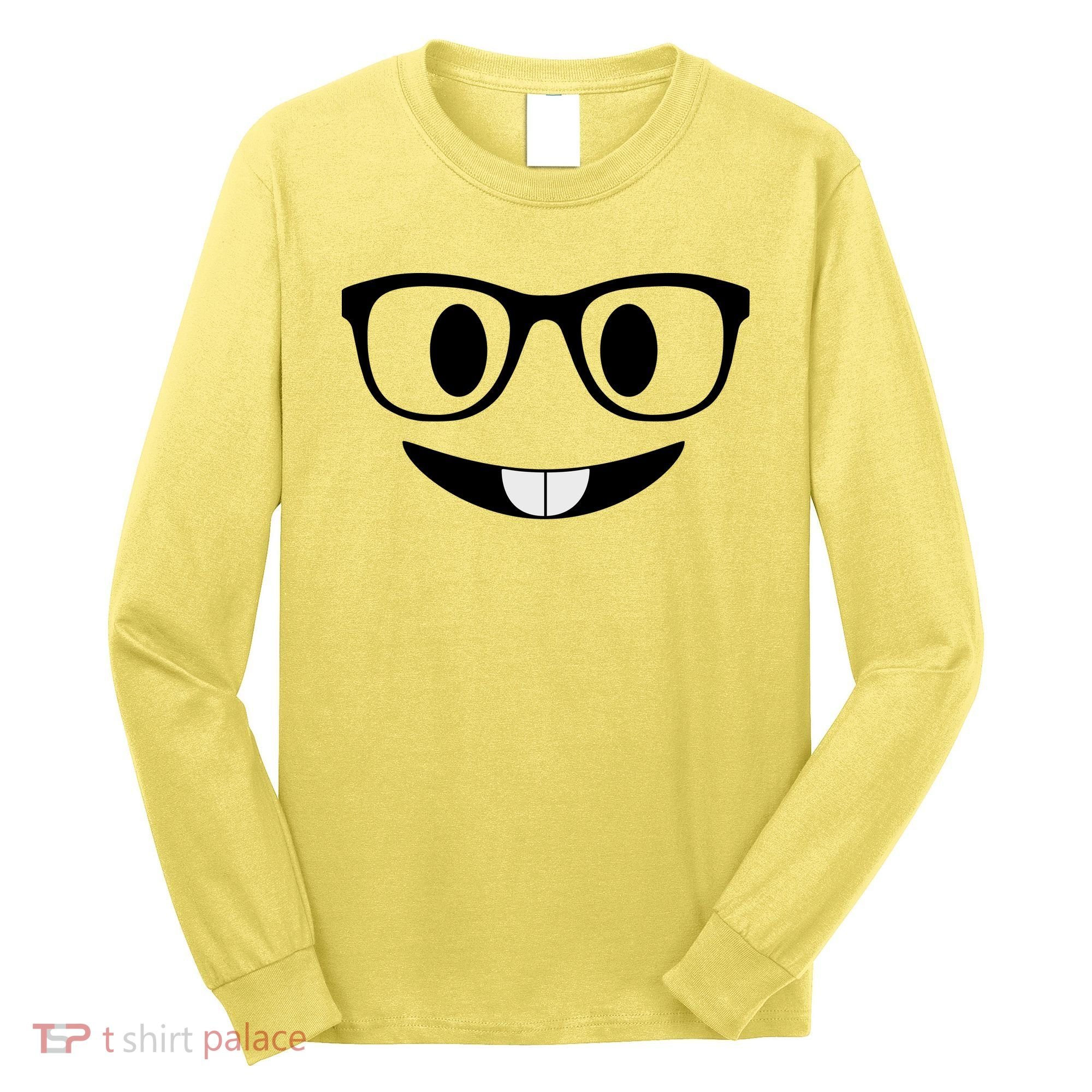 Cute Emoji Nerd Face Long Sleeve Shirt