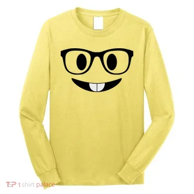Cute Emoji Nerd Face Long Sleeve Shirt