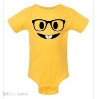 Cute Emoji Nerd Face Baby Bodysuit thumb 0
