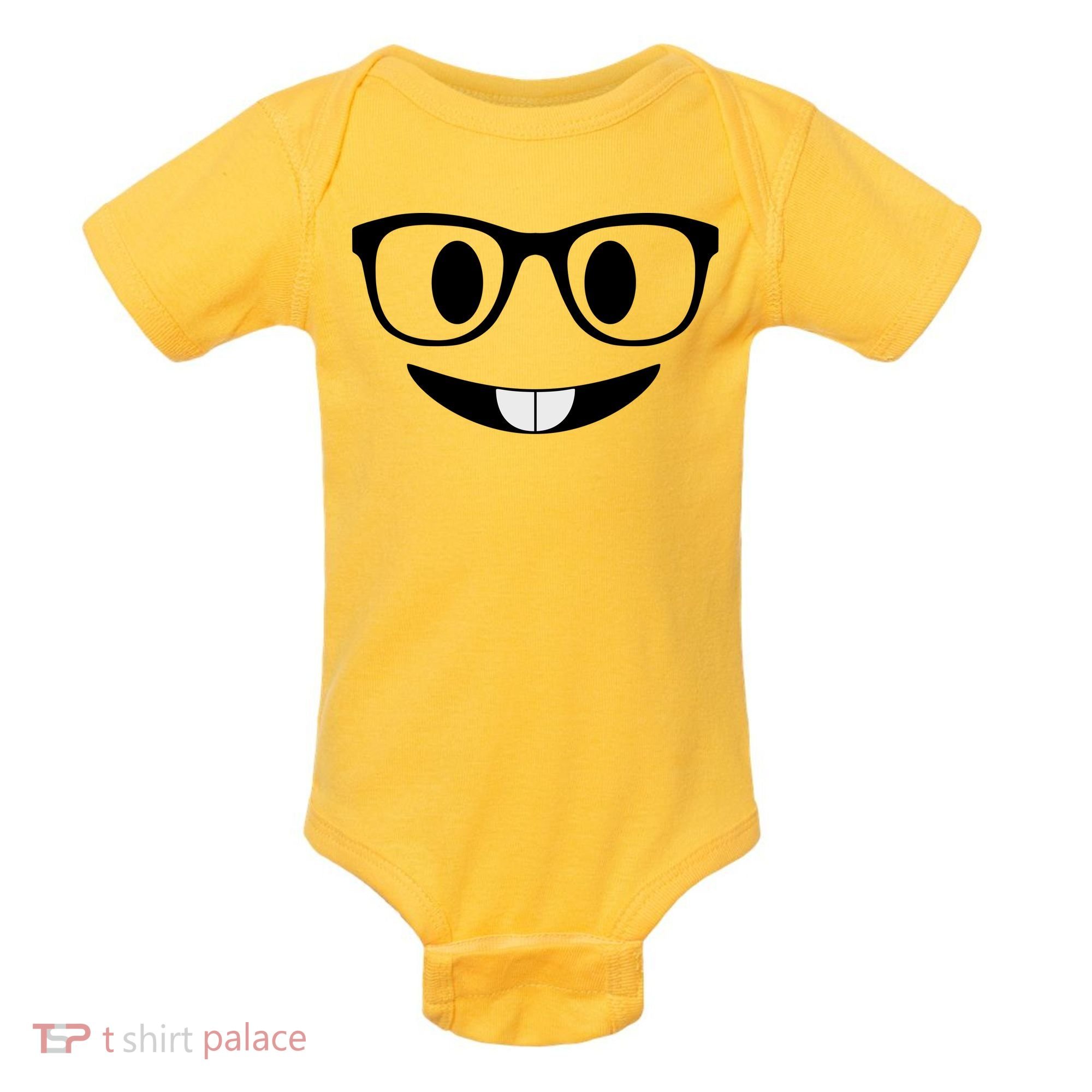 Cute Emoji Nerd Face Baby Bodysuit
