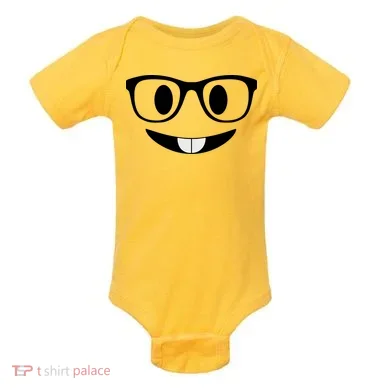 Cute Emoji Nerd Face Baby Bodysuit
