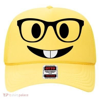 Cute Emoji Nerd Face Hat