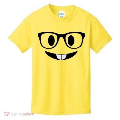 Cute Emoji Nerd Face Kids T-Shirt
