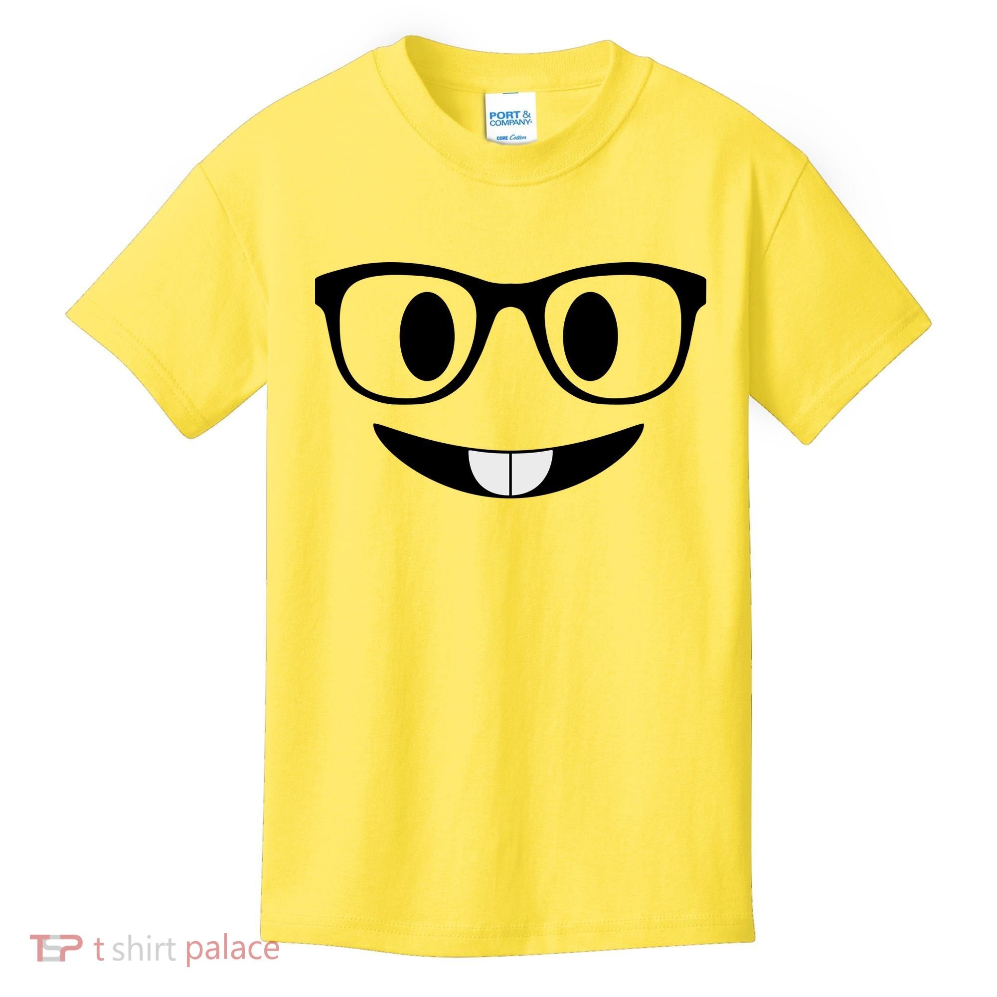 Cute Emoji Nerd Face Kids T-Shirt