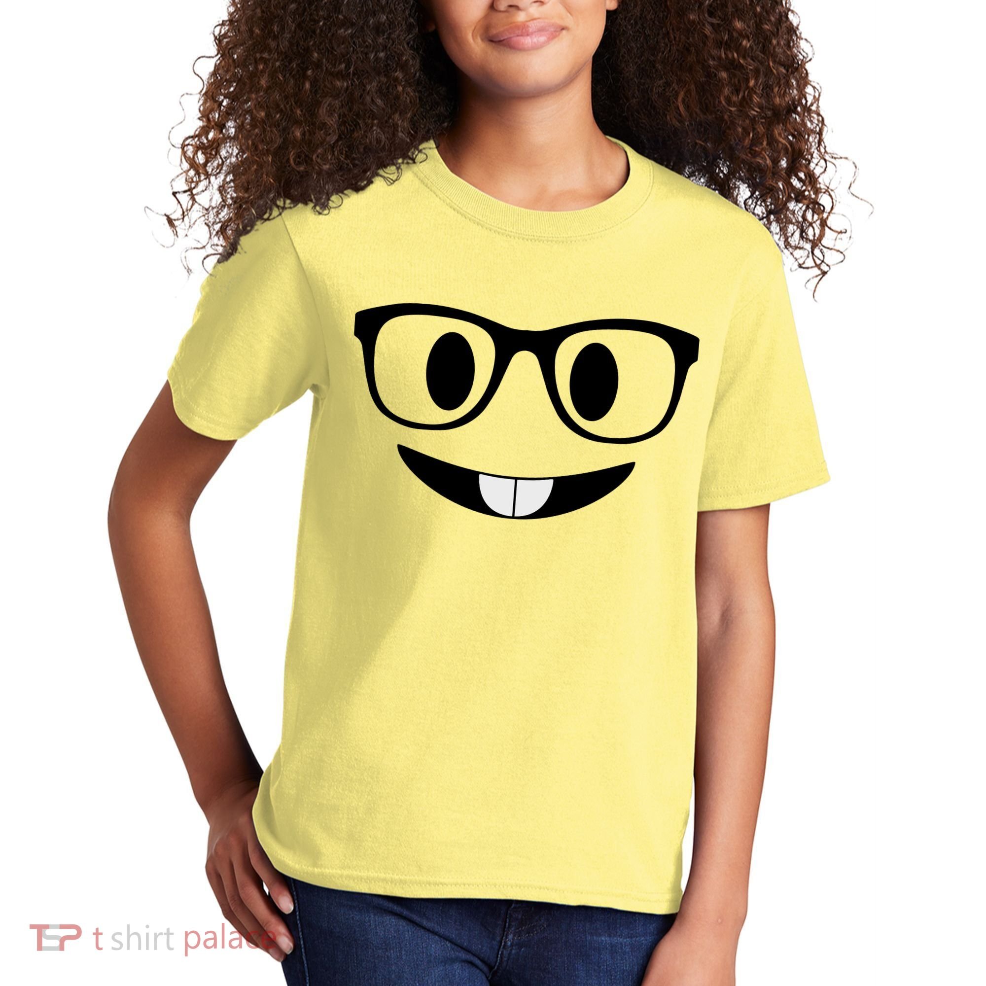 Cute Emoji Nerd Face Kids T-Shirt